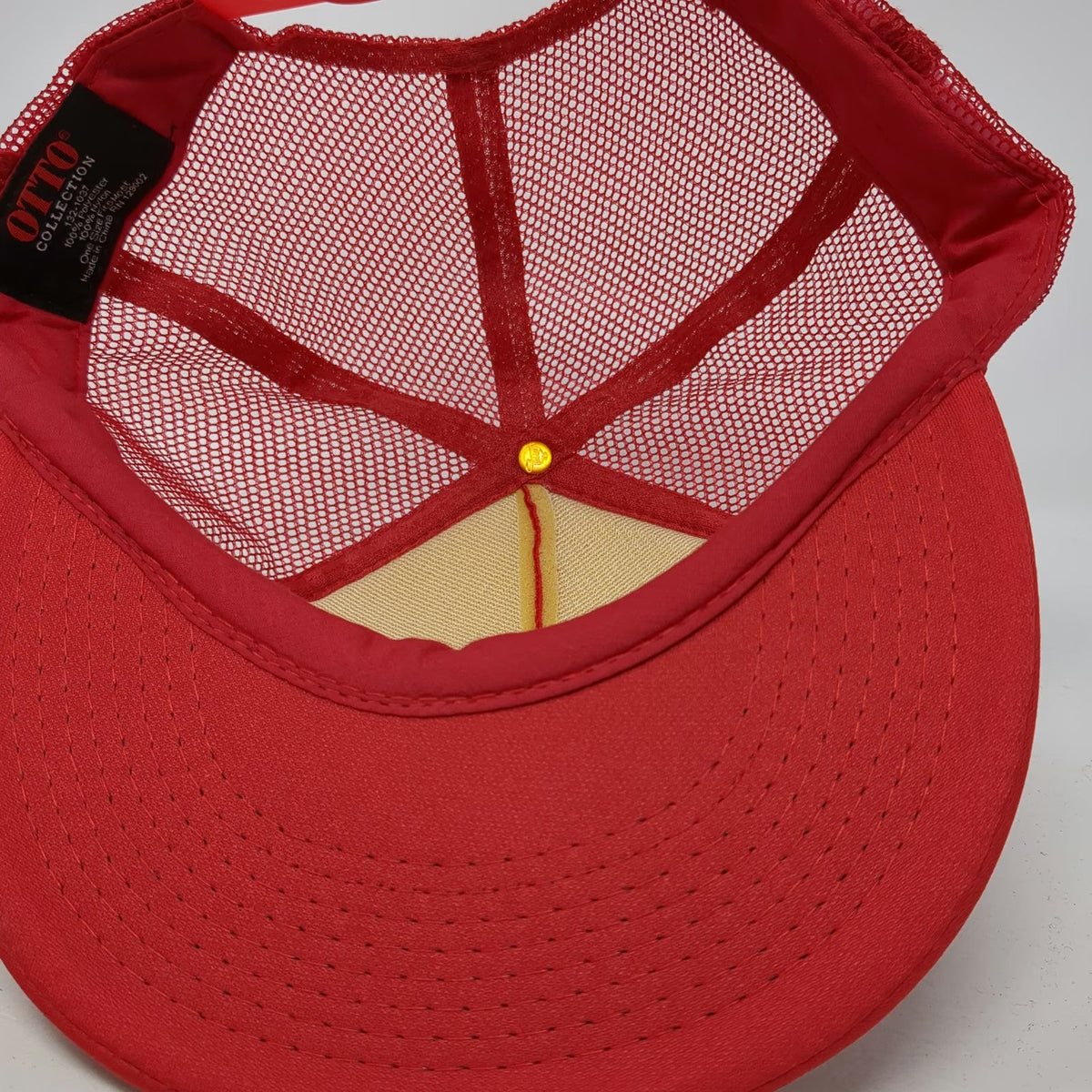 Otto Trucker Hat Red One Size Rawhide Cycles Mesh Snapback Foam Gold Glitter