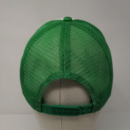 Happy Smile Lucky Snapback Trucker Hat Green OSFM Mesh Back David and Young