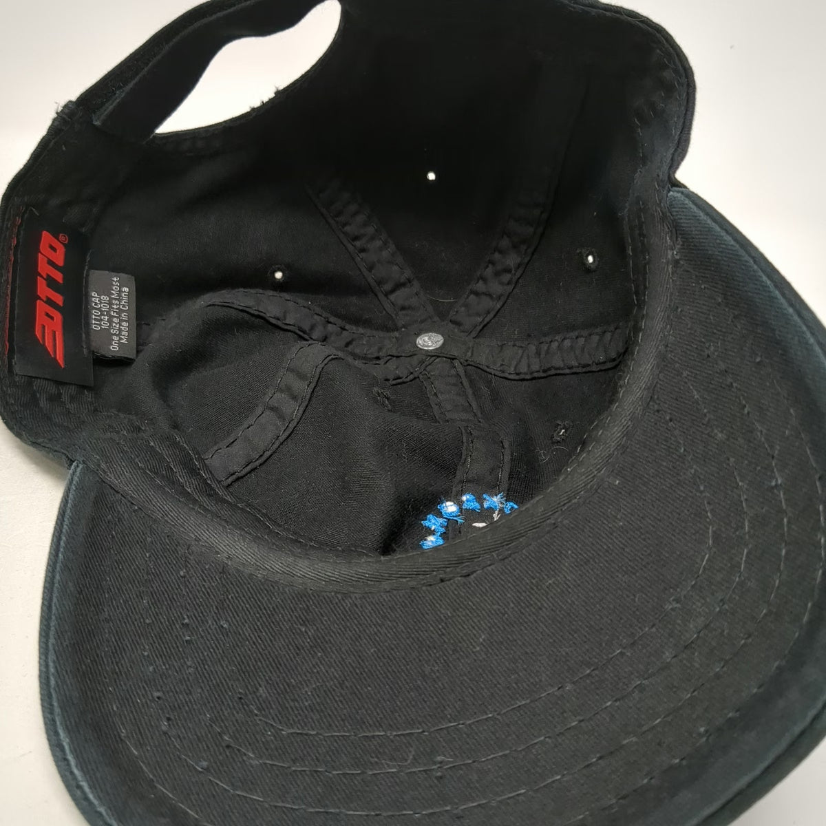 Otto Baseball Cap Black One Size Distressed Jackson Studios Cotton Strapback Hat