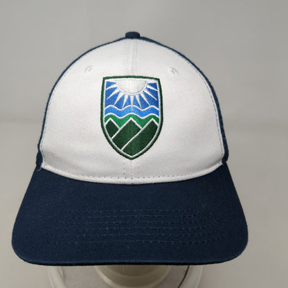 The Authentic T-Shirt Company Snapback Trucker Hat Blue OSFA Adjustable Meshback