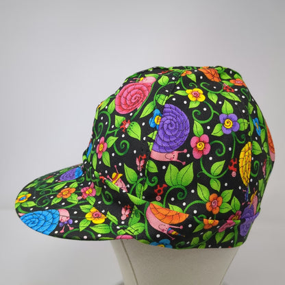 Kromer Welding Cap Green 7 3/8 Snail Floral Print Polka Dot Fitted Hat USA