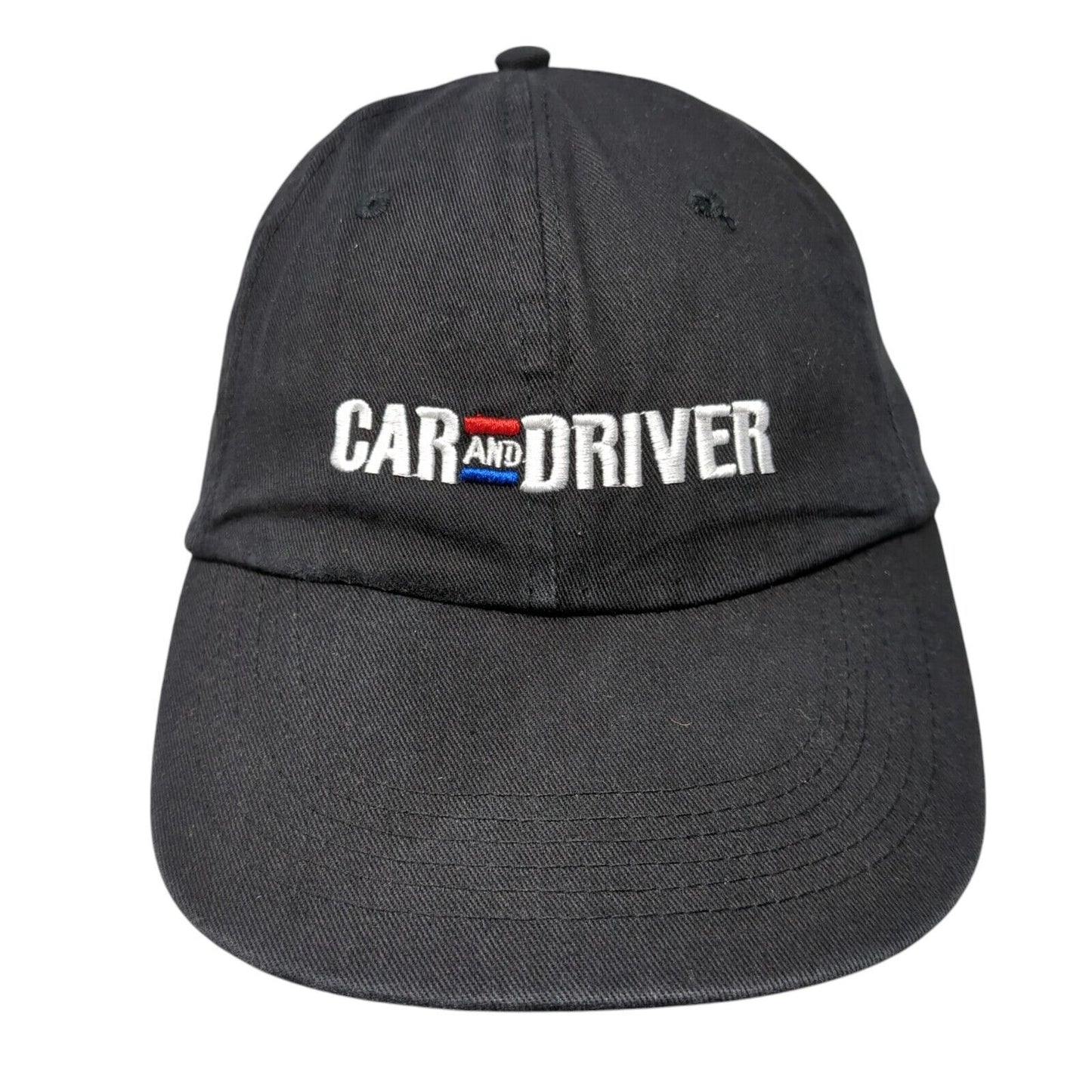 Car and Driver Strapback Hat Black One Size Adjustable Embroidered 6 Panel