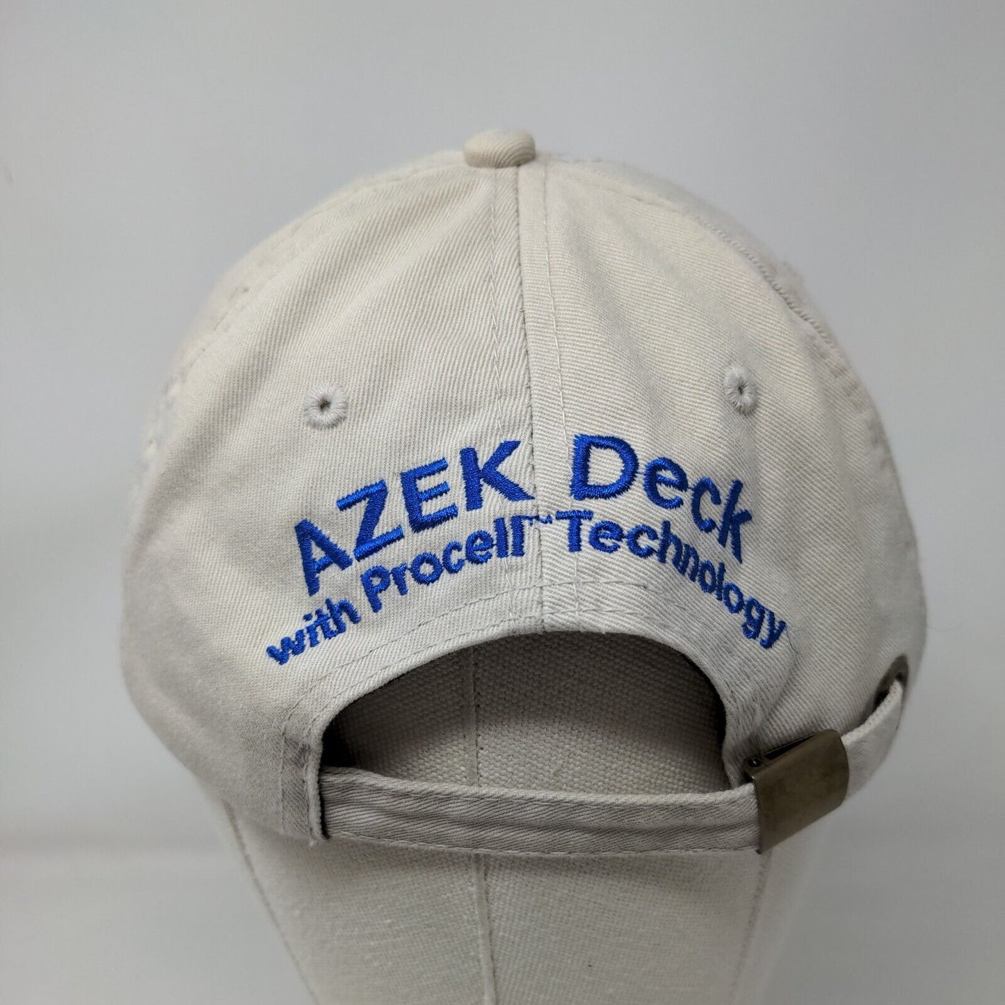 AZEK Deck Slideback Hat Tan OSFA Adjustable Embroidered 6 Panel Cotton