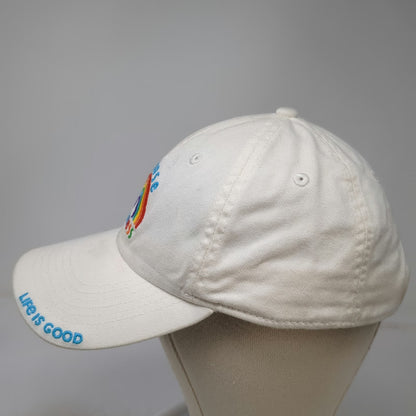 Life is Good Baseball Cap White One Size Choose Kindness Rainbow Strapback Hat