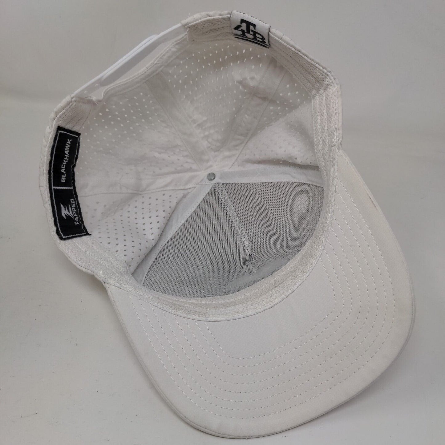 Tampa Bay Baseball Snapback Hat White One Size Breathable Zapped Blackhawk