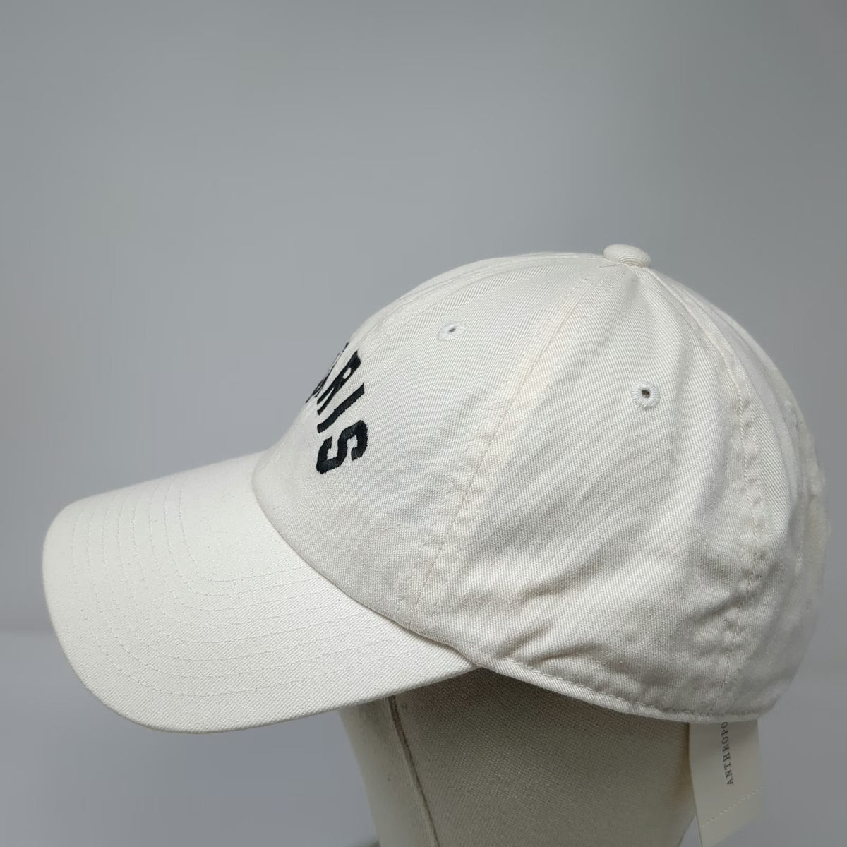 American Needle Baseball Cap White One Size Paris Embroidered Cotton Buckle Hat
