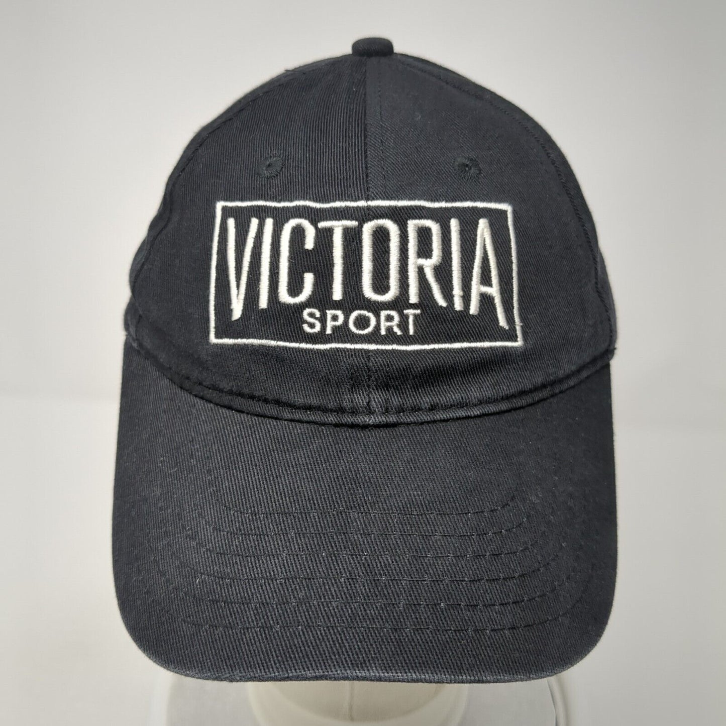 Victoria Sport Strapback Hat Black One Size Adjustable Embroidered Apollo USA