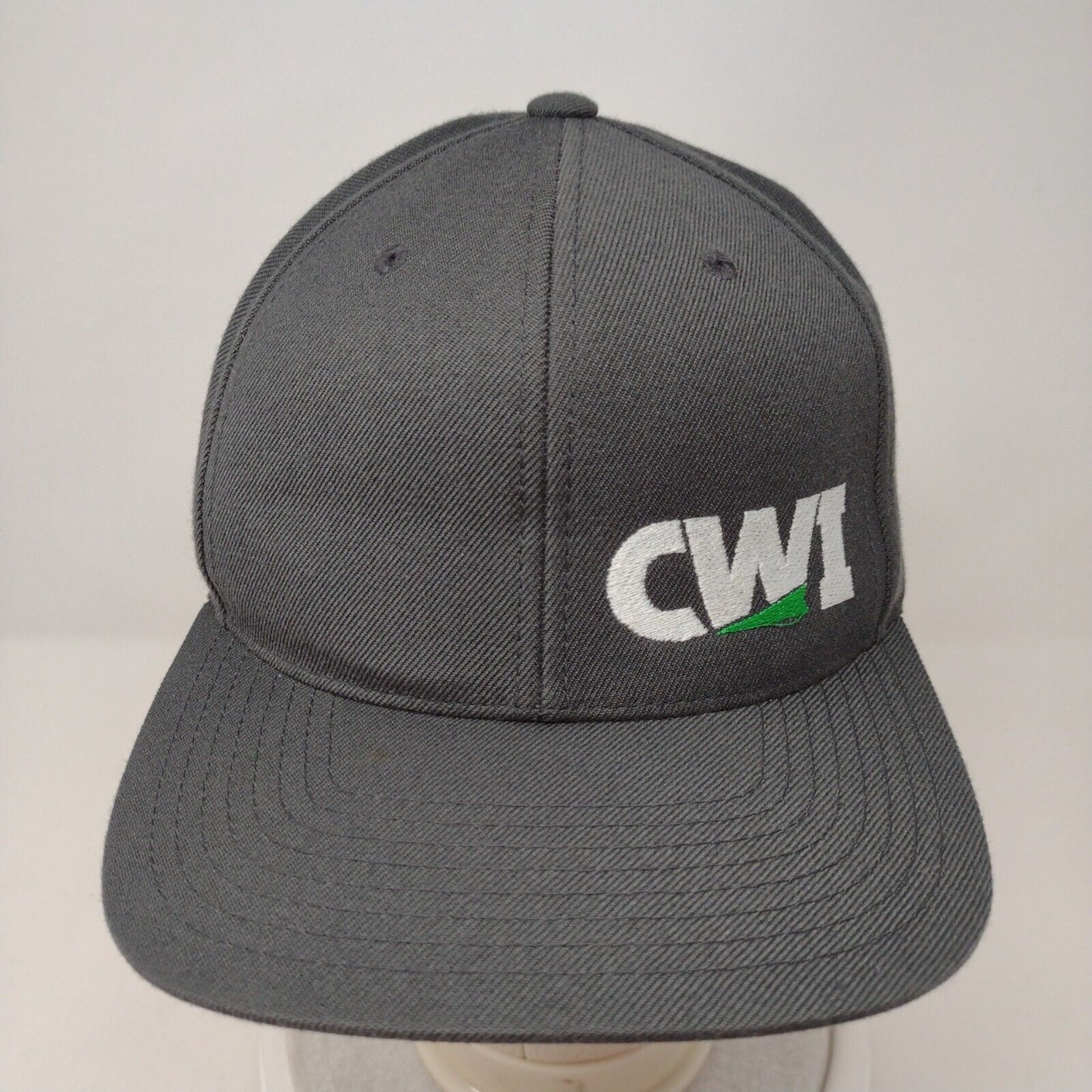 CWI Snapback Hat Gray OSFA Embroidered Adjustable The Classics Yupoong