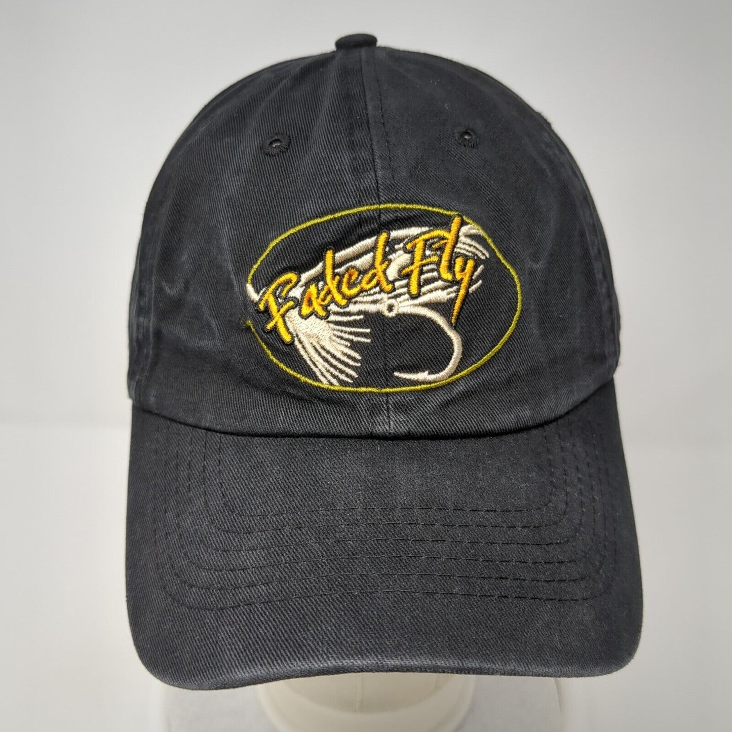 Faded Fly Slideback Hat Black One Size Adjustable Solid Buck's Bags