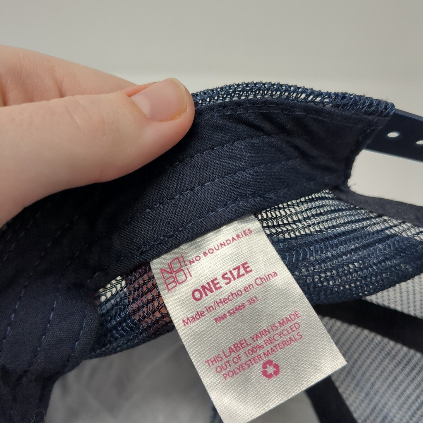 Daisy Snapback Mesh Back Trucker Hat Blue One Size Denim No Boundaries