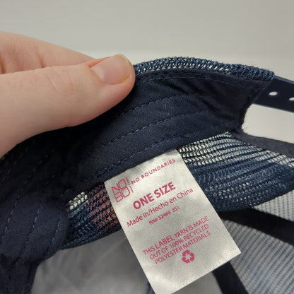 Daisy Snapback Mesh Back Trucker Hat Blue One Size Denim No Boundaries