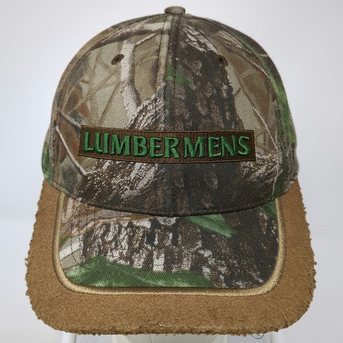 Lumbermens Baseball Cap Brown Realtree Camo One Size Frayed Brim Building Hat