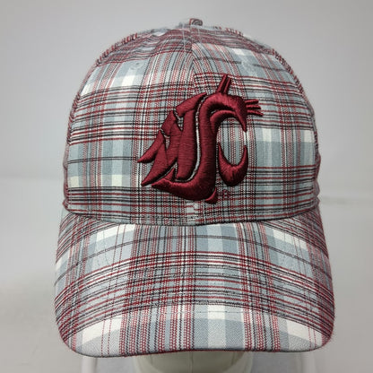Washington State Cougars NCAA Top of the World Gray Red One Size Plaid Cap Hat