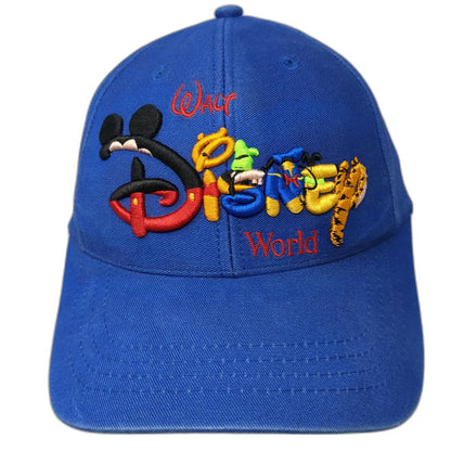 Walt Disney World Snapback Blue One Size Character Logo Mickey Tigger Goofy Hat