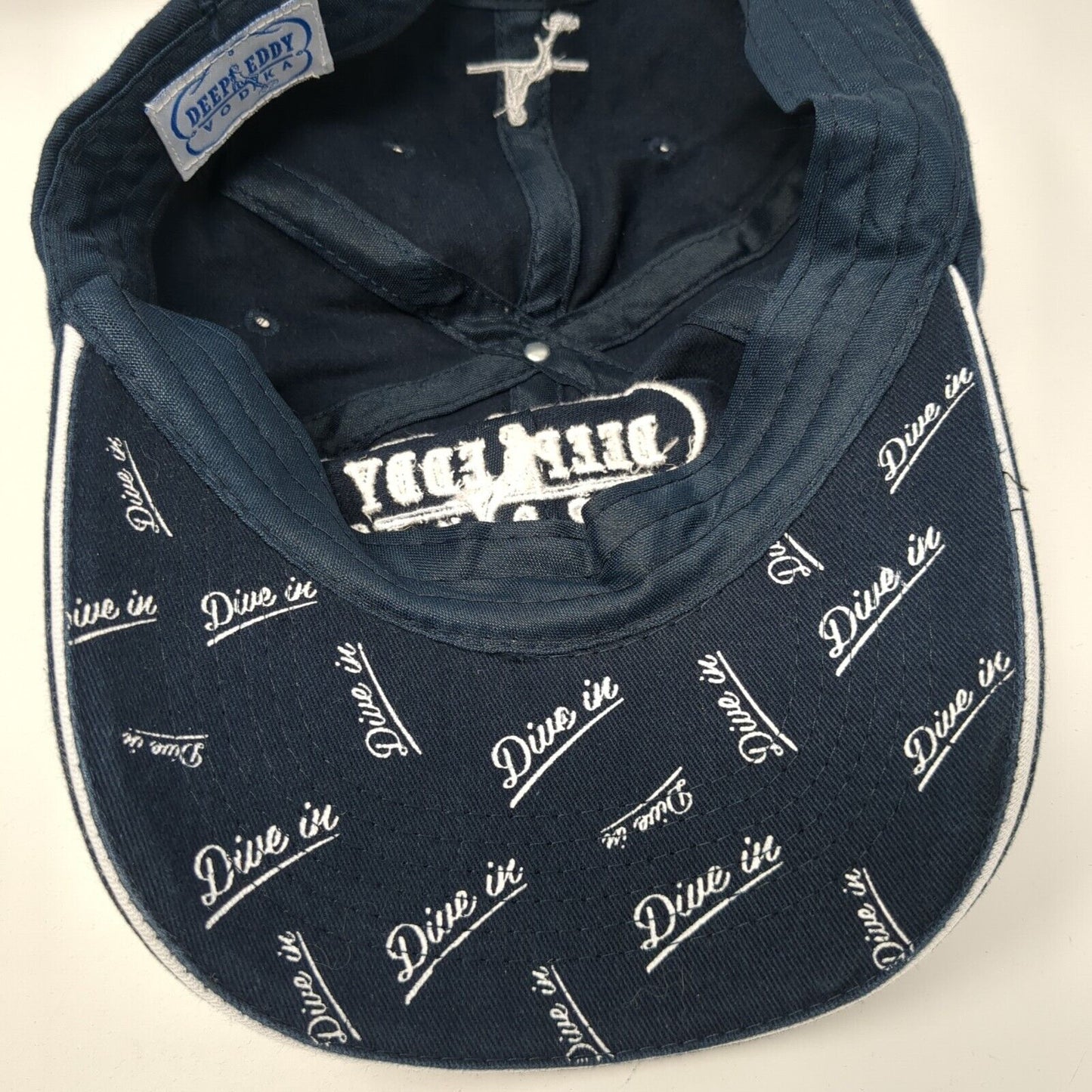 Deep Eddy Vodka Dive-In Slideback Hat Blue OS Adjustable Embroidered 6 Panel