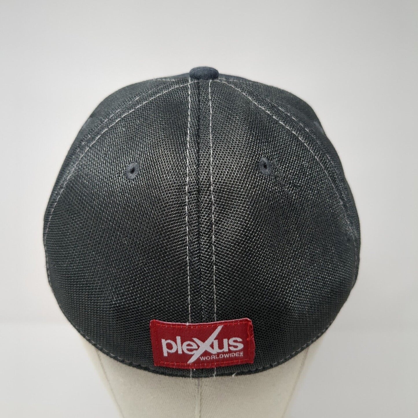 Plexus Worldwide Fitted Hat Gray L/XL Embroidered Vented Holes 6 Panel Polyester
