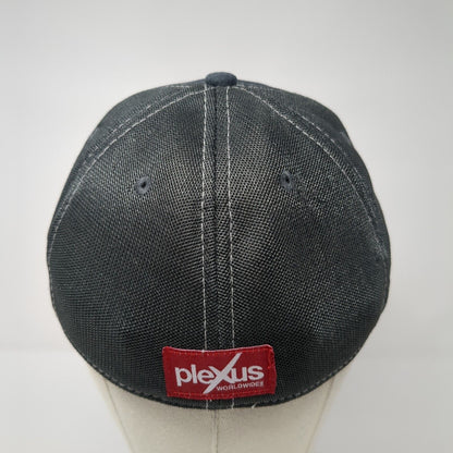 Plexus Worldwide Fitted Hat Gray L/XL Embroidered Vented Holes 6 Panel Polyester