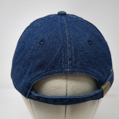 Zyia Active Baseball Cap Blue One Size Denim Slideback Cotton Tonal Logo Hat