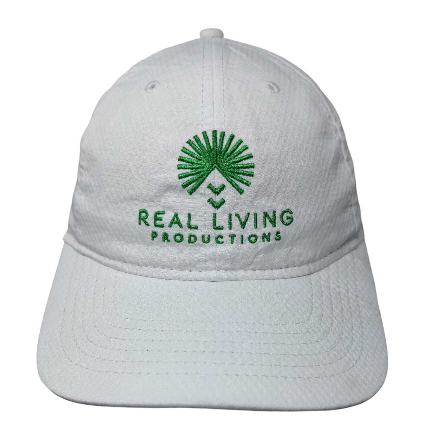Real Living Productions Slideback Hat White One Size Adjustable Embroidered
