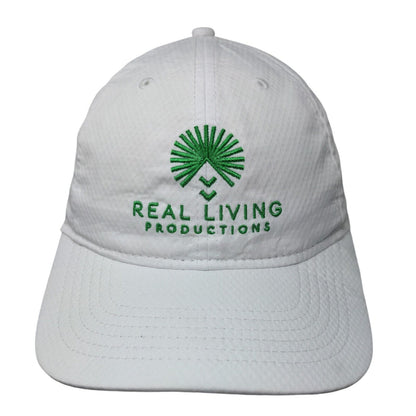Real Living Productions Slideback Hat White One Size Adjustable Embroidered