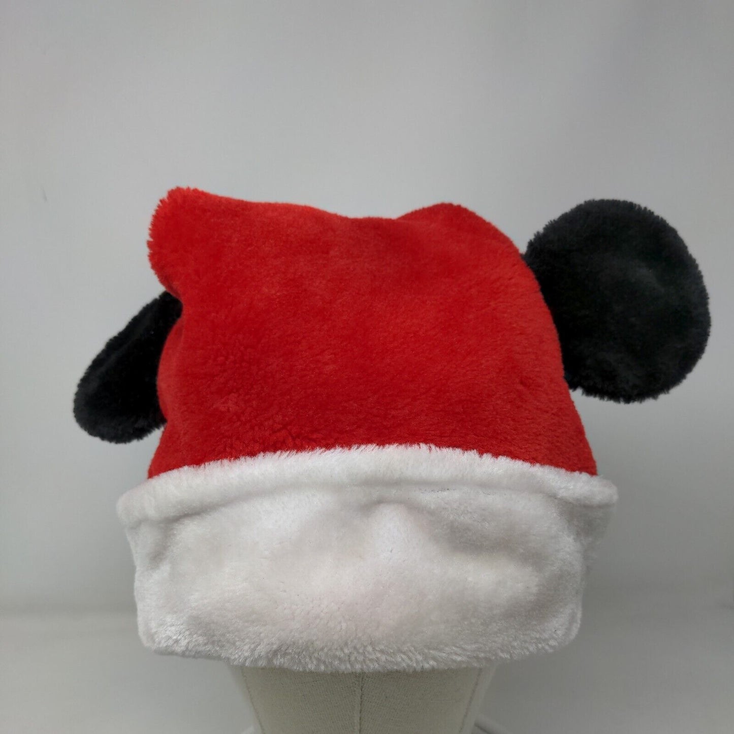 Christmas Mickey Mouse Ears Santa Hat Red One Size Party Costume Cap Disney Ruz