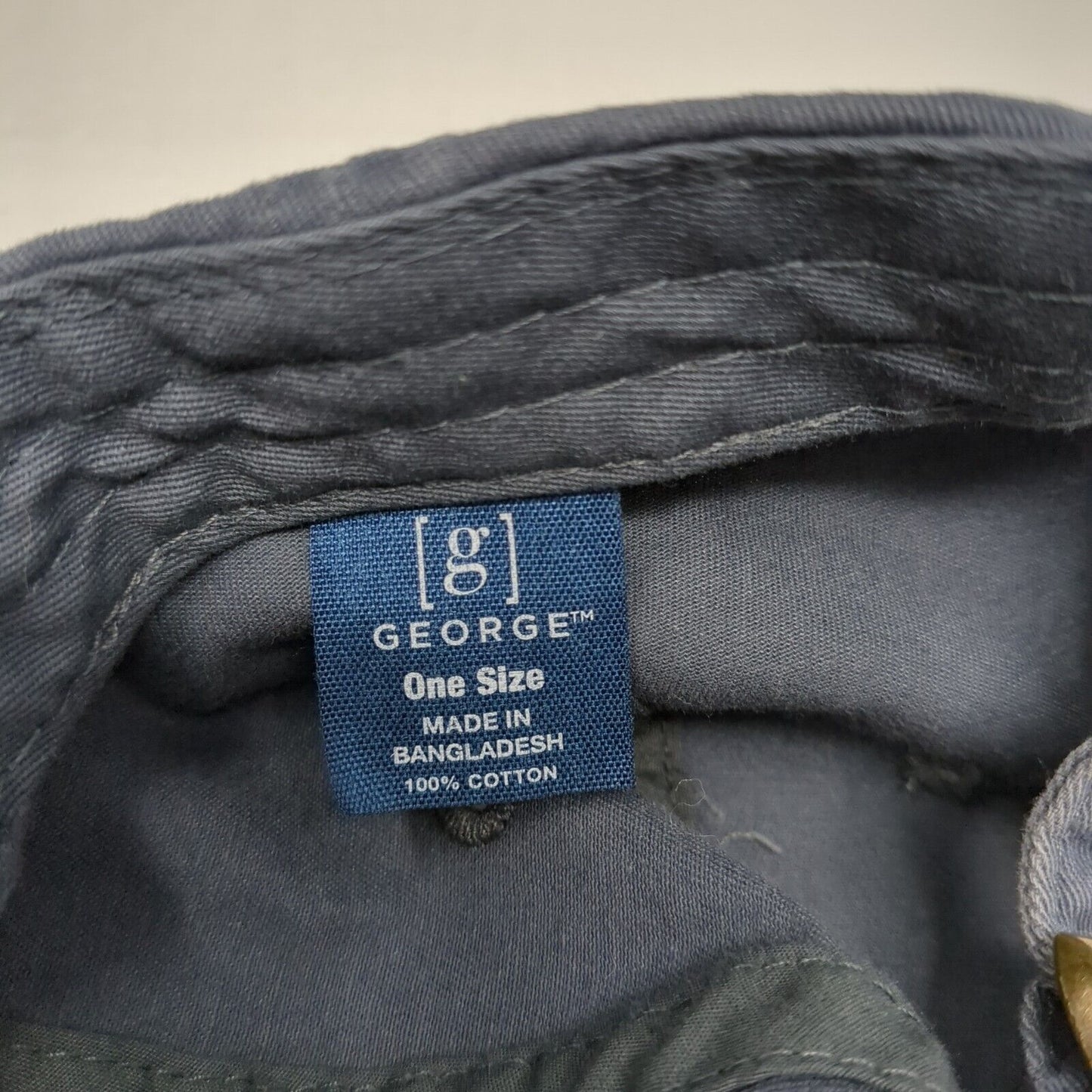 George Slideback Hat Blue One Size Adjustable Blank Solid Vent Holes