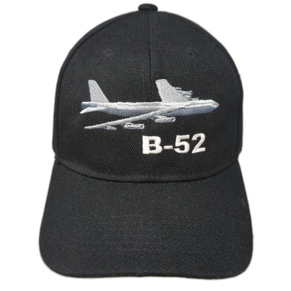 Baseball Cap Black One Size B-52 Bomber Plane Strapback Military Aviation Hat