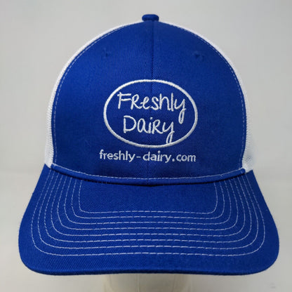 Port Authority Men's Snapback Mesh Back Hat Blue Embroidered Freshly Dairy