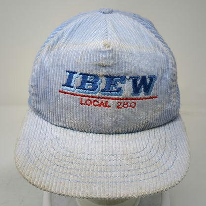 IBEW Local 280 Blue Red Green Trucker Hat One Size Snapback Corduroy USA Union