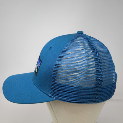 Patagonia Trucker Hat Blue One Size Mesh Back Snapback Fitz Roy Mountain