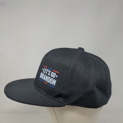 Let's Go Brandon Snapback Hat Black One Size Adjustable Patriotic Vented Holes