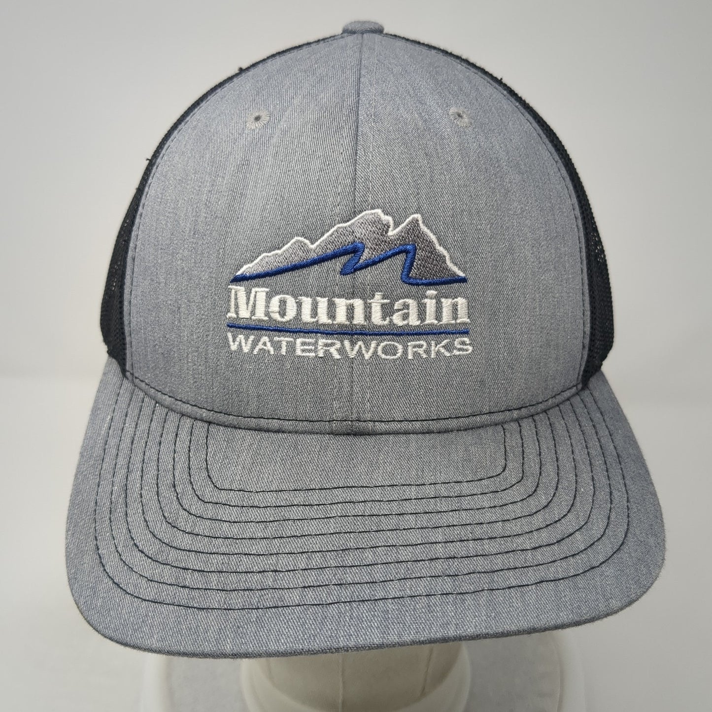 Mountain Waterworks Snapback Trucker Hat Gray One Size Mesh Back 6 Panel