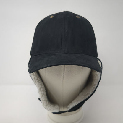 Magic Headwear Fitted Trapper Hat Black XL Faux Fur Lined Ear Flap Blank