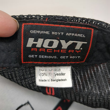 Hoyt Archery Black Trucker Hat One Size REDWRX Patch Mesh Back Snapback Logo