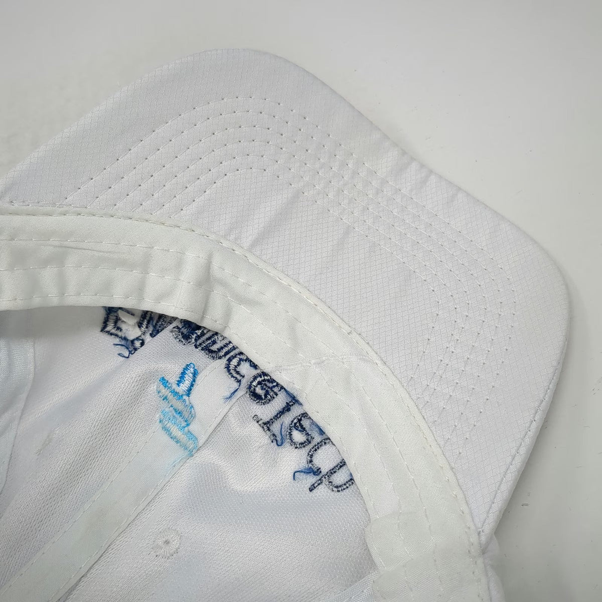 Hit Wear FinanceTech White Baseball Cap One Size Textured Logo Strapback Hat