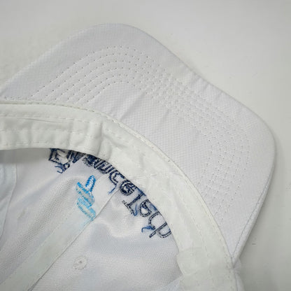 Hit Wear FinanceTech White Baseball Cap One Size Textured Logo Strapback Hat