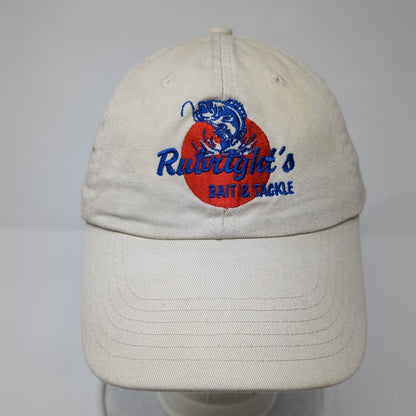 Rubright's Bait & Tackle Slideback Hat Tan One Size Embroidered 6 Panel
