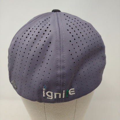Ignite Fitted Hat Gray S-M Embroidered Flexfit Laser Cut Perforated