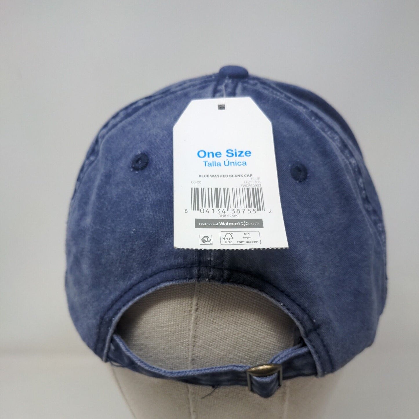 Time And Tru Sildeback Hat Blue OSFM Adjustable Vented Hole 6 Panel Blank