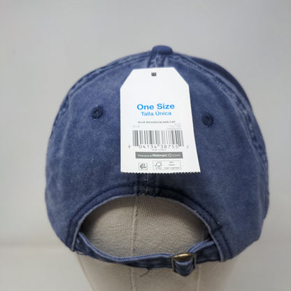 Time And Tru Sildeback Hat Blue OSFM Adjustable Vented Hole 6 Panel Blank