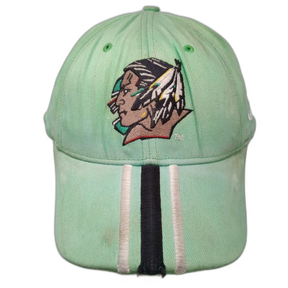 North Dakota Fighting Sioux NCAA Nike Bauer Cap Green Striped Brim Hat Vintage
