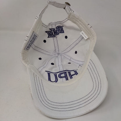 High Point University Men's Slideback Hat White Purple Embroidered Logo