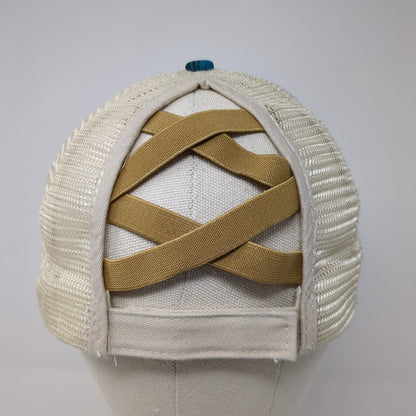 Unbranded Ponyback Strapback Hat Multicolor OS Adjustable Striped Mesh Back