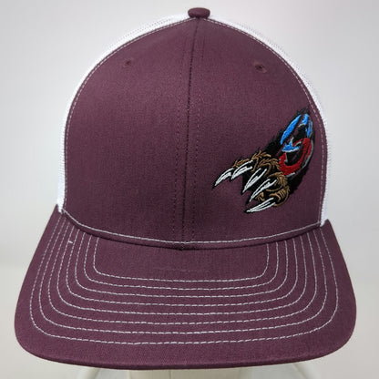 Richardson Trucker Hat Purple OSFM White Mesh Back Snapback Graphic Claw Logo