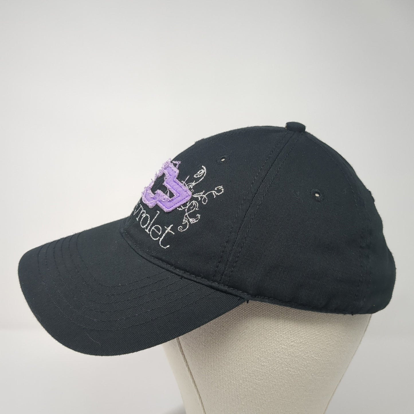 Chevrolet Strapback Hat Black One Size Adjustable 6 Panel General Motors