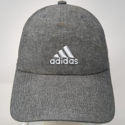 Adidas Baseball Cap Gray One Size Embroidered Logo Adjustable Cotton Curved Hat