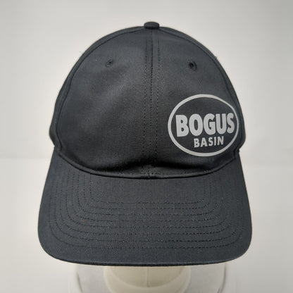 Bogus Basin Snapback Hat Black M-L Adjustable 6 Panel Richardson