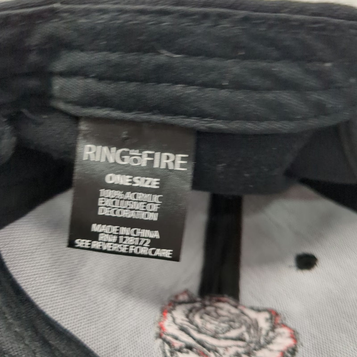 Ring of Fire Snapback Black One Size Rose Skull Salvaje Embroidered Hat Acrylic