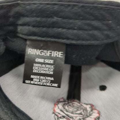 Ring of Fire Snapback Black One Size Rose Skull Salvaje Embroidered Hat Acrylic