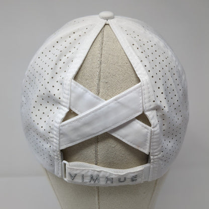 Vim Hue Ponyback Strapback Hat White Size 57 Adjustable Crisscross Back Blank